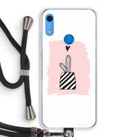 Zwart-wit cactus: Huawei Y6s Transparant Hoesje met koord