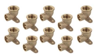 Kirchhoff Muurplaat hoek van rood messing, blank, 18 mm x 1/2"IT, 1 socket (4472g) (10x) - 989128755