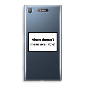 Alone: Sony Xperia XZ1 Transparant Hoesje