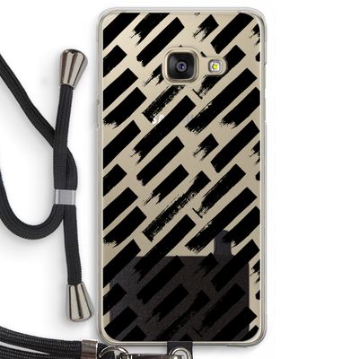 Zwarte vegen: Samsung Galaxy A3 (2016) Transparant Hoesje met koord