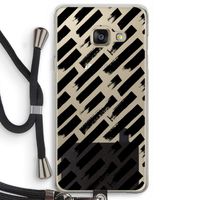 Zwarte vegen: Samsung Galaxy A3 (2016) Transparant Hoesje met koord