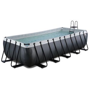 EXIT Black Leather zwembad - 540 x 250 x 122 cm - met zandfilterpomp en trap