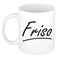 Naam cadeau mok / beker Friso met sierlijke letters 300 ml   -