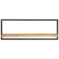 The Living Store Houten Wandschappen - Massief Acaciahout - Set van 2 - 100x24x35 cm