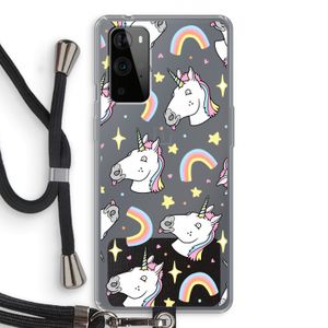 Rainbow Unicorn: OnePlus 9 Pro Transparant Hoesje met koord