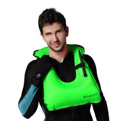 Volwassen draagbare drijfvermogen opblaasbare Vest zwemvest zwemmen snorkeluitrusting grootte: 650 * 450mm (groen)