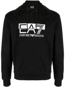 Ea7 Emporio Armani hoodie en coton à logo imprimé - Noir