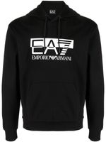 Ea7 Emporio Armani hoodie en coton à logo imprimé - Noir - thumbnail