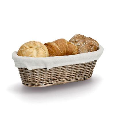 Broodmandje met stof - riet/canvas - bruin - landelijke stijl