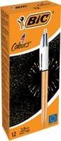 Bic Colours Frozen 4-kleurenbalpen, medium, klassieke inktkleuren, doos van 12 stuks