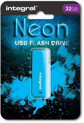 Integral Neon USB 2.0 stick, 32 GB, blauw