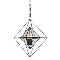 Searchlight Zwarte hanglamp Diamond 7323-3BK - thumbnail