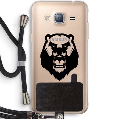 Angry Bear (black): Samsung Galaxy J3 (2016) Transparant Hoesje met koord
