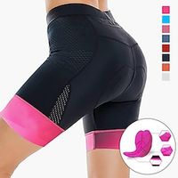 Dames Wielrenshorts Fietsen Gewatteerde shorts Kleding Onderlichaam Bergracen Wegwielrennen Sport Lapwerk 3D-pad Ademend Sneldrogend Vochtregelerend Zwart Wit Spandex Kleding Wielrenkleding Lightinthebox