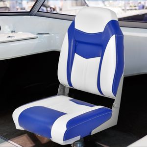 Set van twee Bootstoelen met Hoge Rugleuning Opvouwbare Visstoel met Zacht Kussen Kapiteinsstoel met Flexibele Scharnieren Blauw