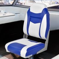 Set van twee Bootstoelen met Hoge Rugleuning Opvouwbare Visstoel met Zacht Kussen Kapiteinsstoel met Flexibele Scharnieren Blauw