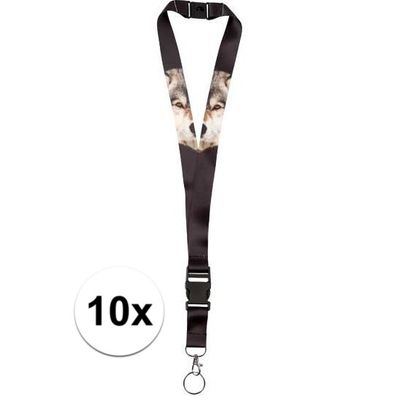 10 x keycord wolf 2 x 50 cm