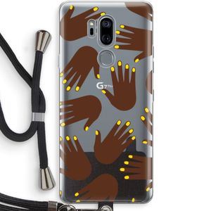 Hands dark: LG G7 Thinq Transparant Hoesje met koord