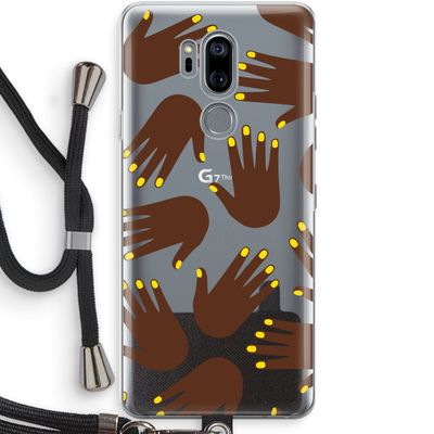 Hands dark: LG G7 Thinq Transparant Hoesje met koord