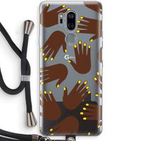 Hands dark: LG G7 Thinq Transparant Hoesje met koord