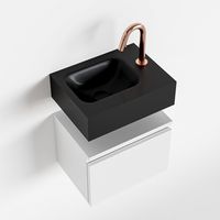 Toiletmeubel Mondiaz Andor | 40 cm | Meubelkleur Talc | Lex vrijhangend wastafel Urban Links | Zonder kraangat