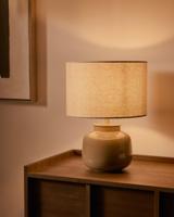 Kave Home Tafellamp 'Tay' Keramiek en linnen, 40cm