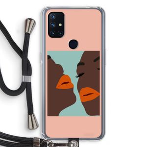 Orange lips: OnePlus Nord N10 5G Transparant Hoesje met koord