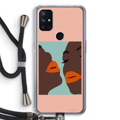 Orange lips: OnePlus Nord N10 5G Transparant Hoesje met koord