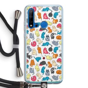 Kleurrijke katten: Huawei P20 Lite (2019) Transparant Hoesje met koord