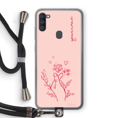 Giving Flowers: Samsung Galaxy A11 Transparant Hoesje met koord
