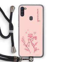 Giving Flowers: Samsung Galaxy A11 Transparant Hoesje met koord Giving Flowers: Samsung Galaxy A11 Transparant Hoesje met koord