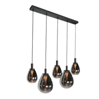 Steinhauer Hanglamp Glimsy 5 lichts L 115 cm zwart Steinhauer Hanglamp Glimsy 5 lichts L 115 cm zwart