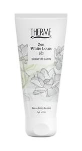 Zen white lotus shower satin