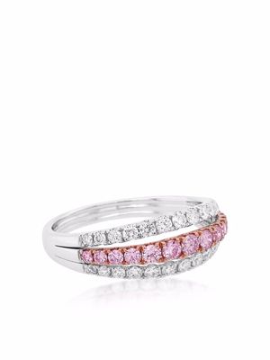 HYT Jewelry bague Argyle Pink en or 18ct pavée de diamants - Argent