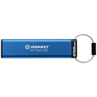 Kingston IronKey Keypad 200 USB-stick Retail 256 GB Blauw IKKP200/256GB USB-A 3.2 Gen 1
