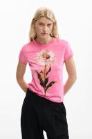 Nauwsluitend T-shirt madeliefje - RED - XL