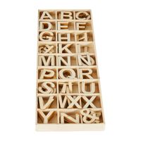 Houten letters in kistje - set van 162 - thumbnail