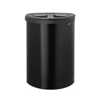 Brabantia Wasbox - 55 liter - kunststof deksel - uitneembare waszak - matt black/donker grijs 242366