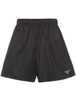 Prada short Re-Nylon à logo triangulaire - Noir