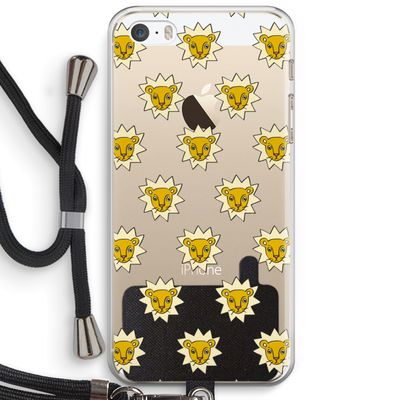 Leeuwenkoppen: iPhone 5 / 5S / SE Transparant Hoesje met koord