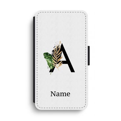 Charcoal Flora: iPhone XS Max Flip Hoesje