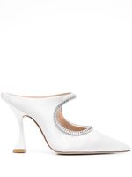 Stuart Weitzman mules à ornements en cristal 110 mm - Blanc