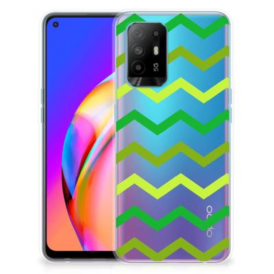 OPPO A94 5G | Reno5 Z | TPU bumper | Zigzag Groen