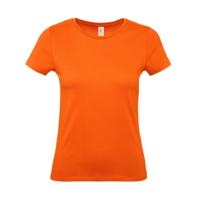 Oranje basic Dames t-shirt - met ronde hals - katoen - 145 grams - shirts / dameskleding