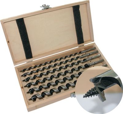 Promat/Tecwerk Set slangenboren | 8-delig lengte 230 mm | 6-20 mm | in houten cassette - 4000863252