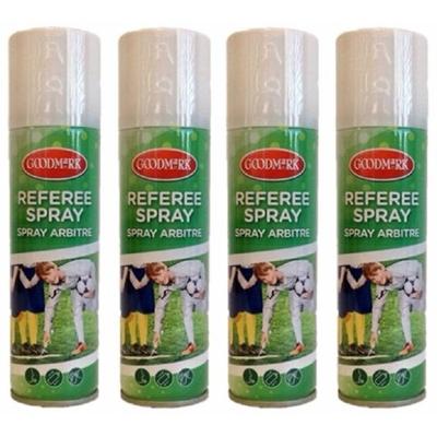 Scheidsrechters spray - 4x - wit - 150 ml - Voetbal spuitbus - lijnen zetten - markeerspray