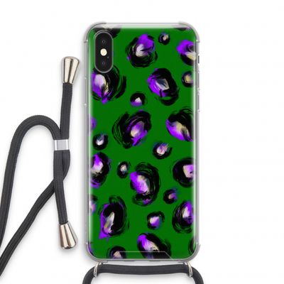 Green Cheetah: iPhone XS Transparant Hoesje met koord