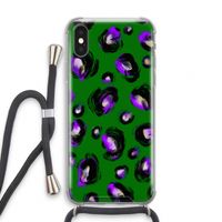 Green Cheetah: iPhone XS Transparant Hoesje met koord
