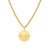 Gepersonaliseerde handschrift ketting - Stainless steel - Goud - Rond 13 mm