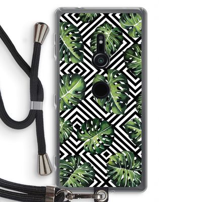 Geometrische jungle: Sony Xperia XZ2 Transparant Hoesje met koord